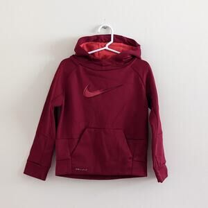 Nike Boys Sz XS/4 Therma GFX Legacy Hoodie Red/Maroon Sweatshirt